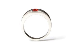 red sapphire in platinum