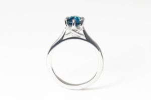 Montana sapphire and 18ct white gold