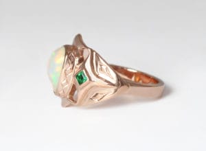 18ct gold with diamond, sapphires and tsavorite