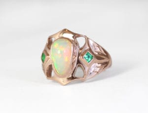18ct gold with diamond, sapphires and tsavorite