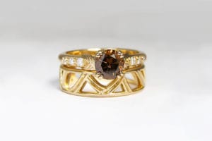 18ct rose gold with cognac diamond