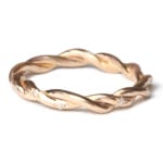 Rose gold twist ring with diamonds