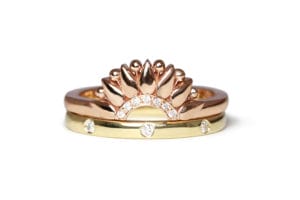 rose and yellow gold with diamonds