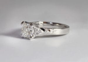 18ct Fairtrade white gold with diamonds by Zoe Pook Jewellery