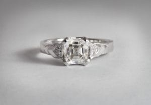 18ct Fairtrade white gold with diamonds by Zoe Pook Jewellery