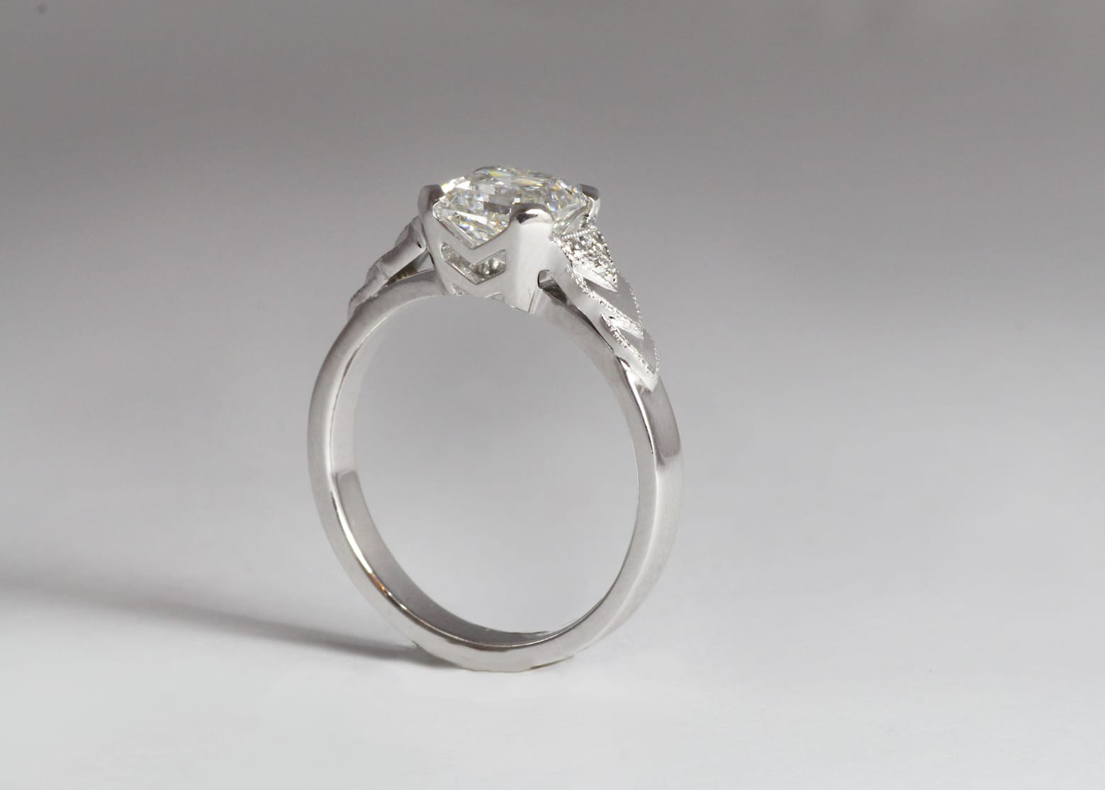 18ct Fairtrade white gold with diamonds by Zoe Pook Jewellery