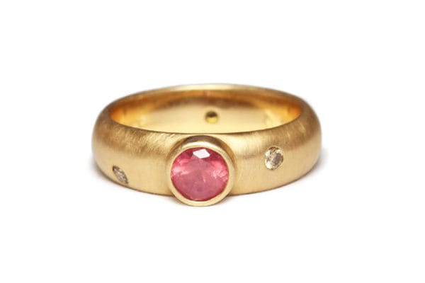 Tanzanian ruby in rose gold