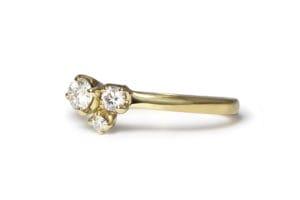 Recycled gold with diamonds