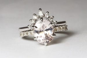 18ct Fairtrade white gold with diamonds