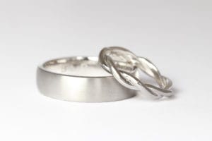 18ct Fairmined white gold set