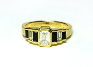 18ct Fairtrade gold with diamonds and sapphires by Zoe Pook Jewellery
