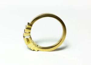 18ct Fairtrade gold with diamonds and sapphires by Zoe Pook Jewellery