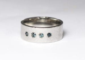 platinum wedding bands diamonds and sapphires