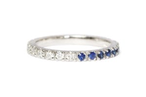 18ct white gold with sapphires and diamonds