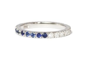 18ct white gold with sapphires and diamonds
