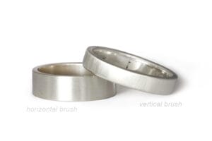 brushed white gold rings