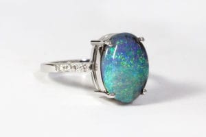 18ct Fairtrade Gold opal and diamonds