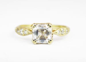 18ct Fairtrade gold art nouveau with diamonds