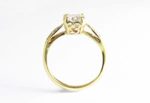 18ct Fairtrade gold art nouveau with diamonds