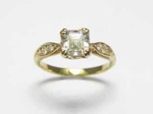 18ct Fairtrade gold art nouveau with diamonds