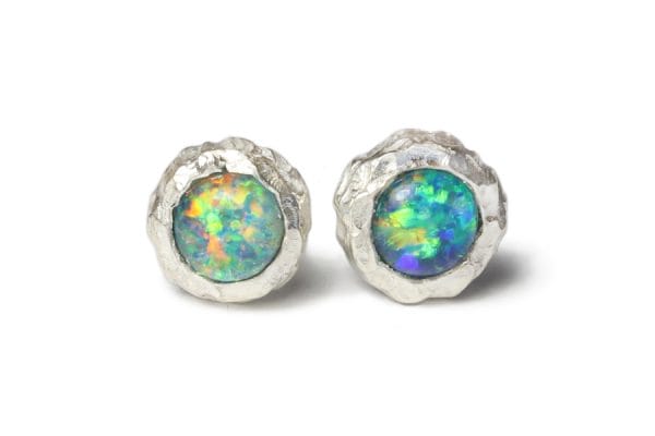 opal sterling silver earrings