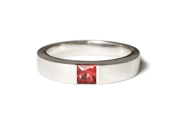 red sapphire in platinum