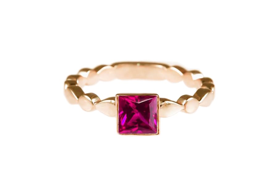 Ruby and 18ct Fairtrade rose gold