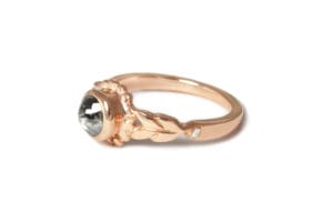 18ct rose gold with salt and pepper diamond