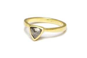 trilliant salt and pepper in yellow gold