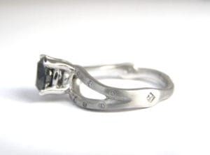 Salt and pepper diamond, white diamonds in platinum