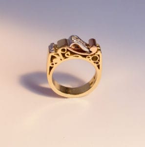 Recycled gold, bespoke engagement ring