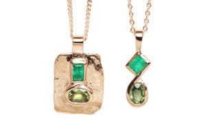 rose gold sapphire emerald