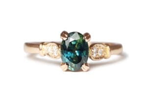 Rose gold Australian sapphire and diamonds