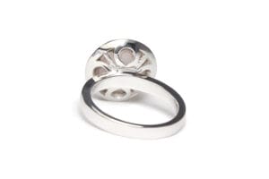 Rose quartz diamonds in 18ct white gold