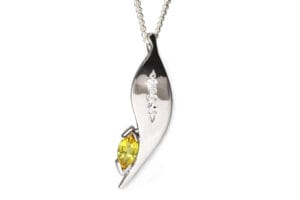 white gold yellow sapphire diamonds