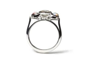 Diamond and opal ring