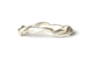 Silver twist ring