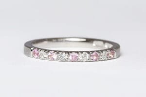 pink sapphires white gold