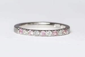 pink sapphires white gold