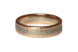 2 tone gold hammered band