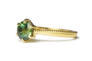 green sapphire yellow gold