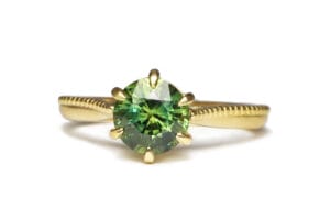 green sapphire yellow gold