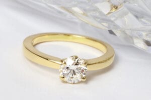 Yellow gold diamond solitaire
