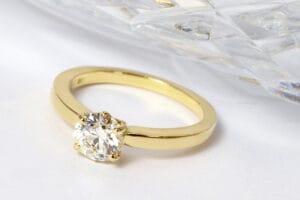 Yellow gold diamond solitaire