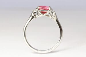 Pink sapphire with diamonds