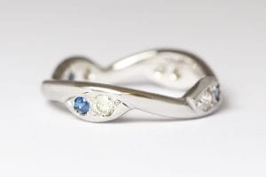 Sapphire diamond in white gold