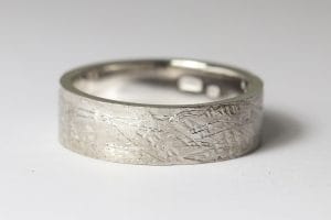 Textured white gold band