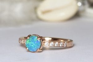 Opal diamonds rose gold
