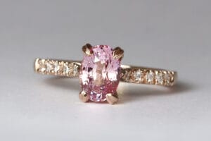 pink sapphire diamonds rose gold
