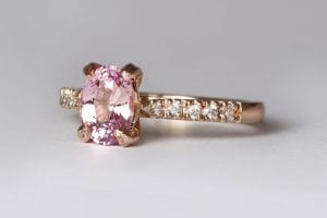 pink sapphire diamonds rose gold